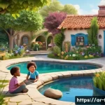 Home 20 똘똘이 작품 리뷰 및 시청 후기 - A vibrant and colorful animated scene featuring a diverse group of friendly cartoon children and ani...