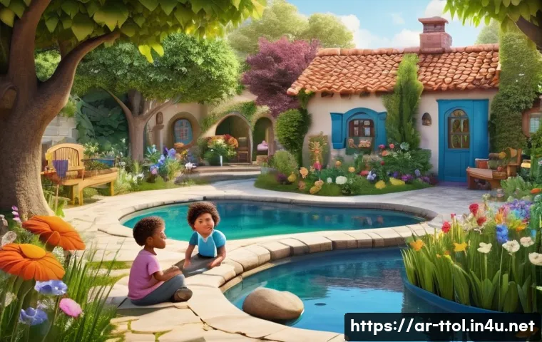 똘똘이 작품 리뷰 및 시청 후기 - A vibrant and colorful animated scene featuring a diverse group of friendly cartoon children and ani...
